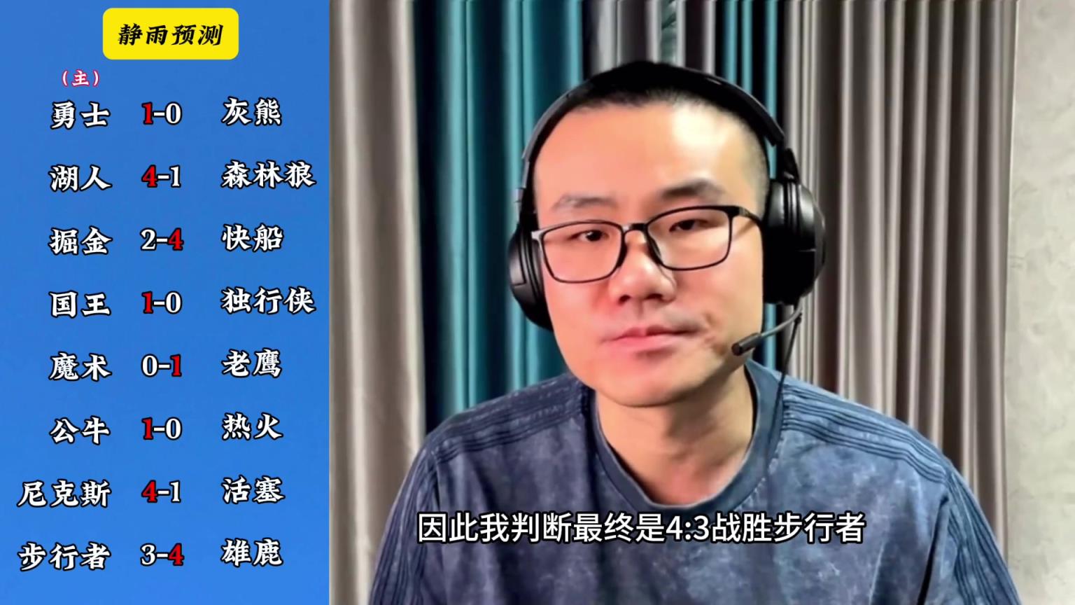 你同意嗎？靜雨對(duì)東西部季后賽球隊(duì)的預(yù)測(cè)：勇贏(yíng)熊 湖船尼鹿晉級(jí)